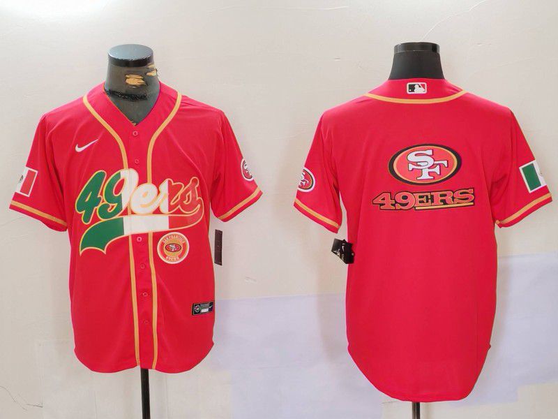 Men San Francisco 49ers Blank Red Second generation Mexican Joint Name 2024 Nike Limited NFL Jersey style 6->new york mets->MLB Jersey